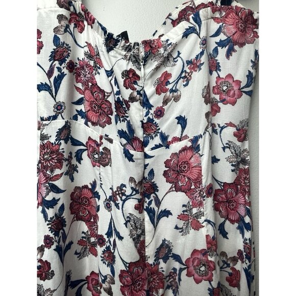 FOREVER 21 Floral Maxi Dress Women’s Sz Small Ruffle Straps. Double Front Slits - Picture 6 of 9
